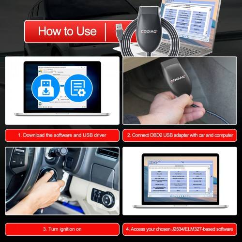 Français GODIAG J2534 Passthru PCM-Flash & ELM327 Diagnose J1979 Compatible Vehicles Switch Mode Automatically – Image 3